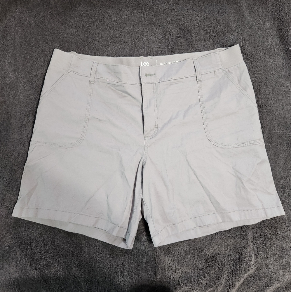 Lee Gray Cargo Shorts Lightweight Casual
